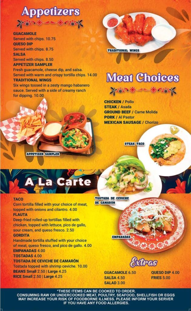 RC Tacos Menu 1