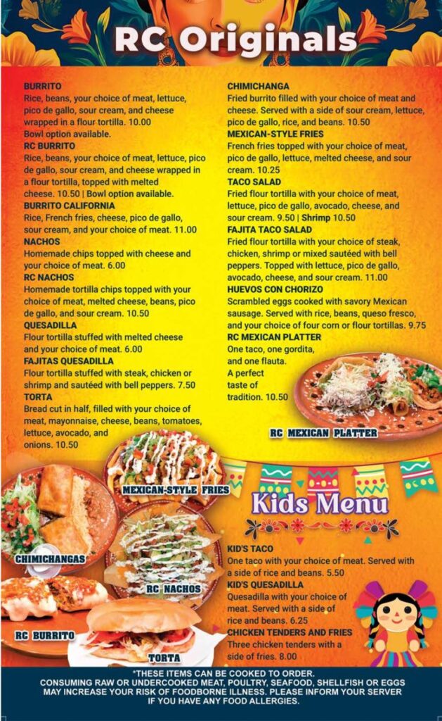 RC Tacos Menu 4