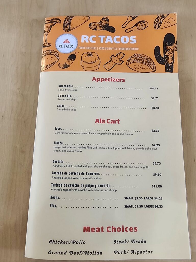 RC Tacos Menu 7